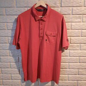 Travis Mathew Polo Shirt Mens XXL‎ Red Golf Short Sleeve Stretch Pima Wild Rock